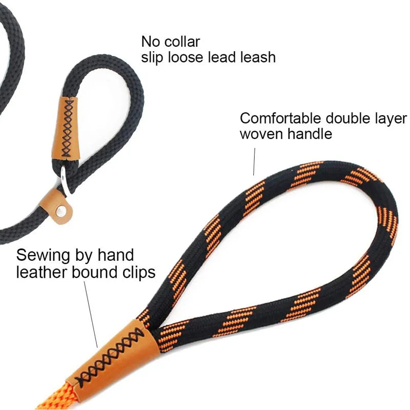 Dog Leashes Outdoor Travel Dogs Training Chain Heavy Duty Soft Handle Lead for Greater Control Safety Training  Pet Leash