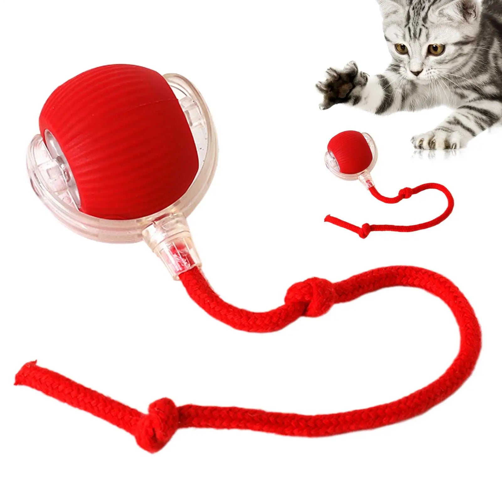 Dog and cat toys, ball, durable, self-entertainment, with rope, cat teaser ball, pet supplies, jumping ball, thud pet toys