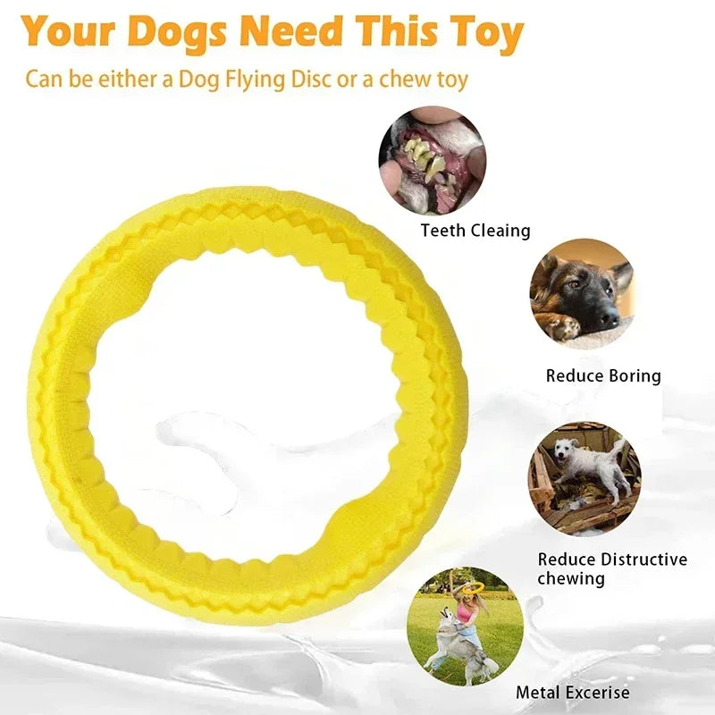 Dog Ring Toys Durable Chewing Flying Floating Training Tools Fetch Throwing Interactive Toys For Small Medium Large Dogs