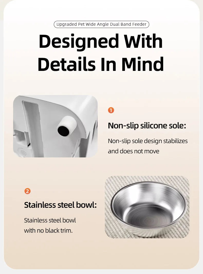 Automatic Cat Food Machine, 5G Wifi Connection, Pet Timed Intelligent Feeder with Preservation Function, Suitable for Cats/Dogs