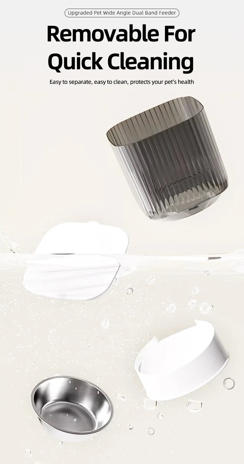 Automatic Cat Food Machine, 5G Wifi Connection, Pet Timed Intelligent Feeder with Preservation Function, Suitable for Cats/Dogs