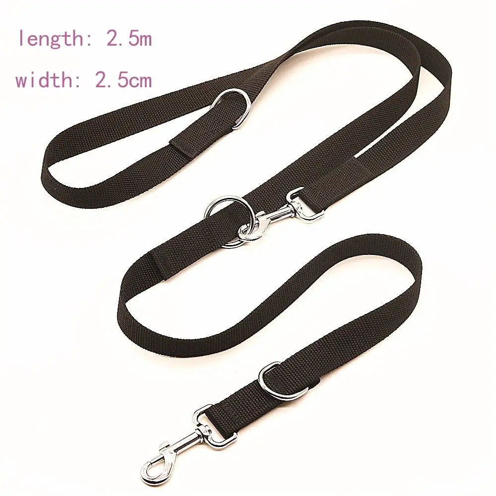 2.5M Outdoor Dog Leashes Dog Chain Control Dog Lead Leash Adjustable Training Double Ended Police Style Safety Pet Dogs Walking