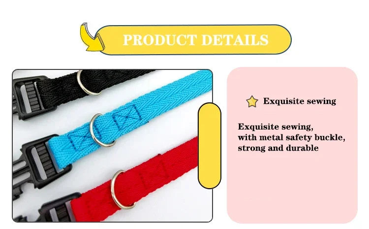 Dog Collar Solid Color Puppy Collars Medium Dogs Quickly Disengaged Pet Dog Training Collar Teddy Bichon Small Dog Collar