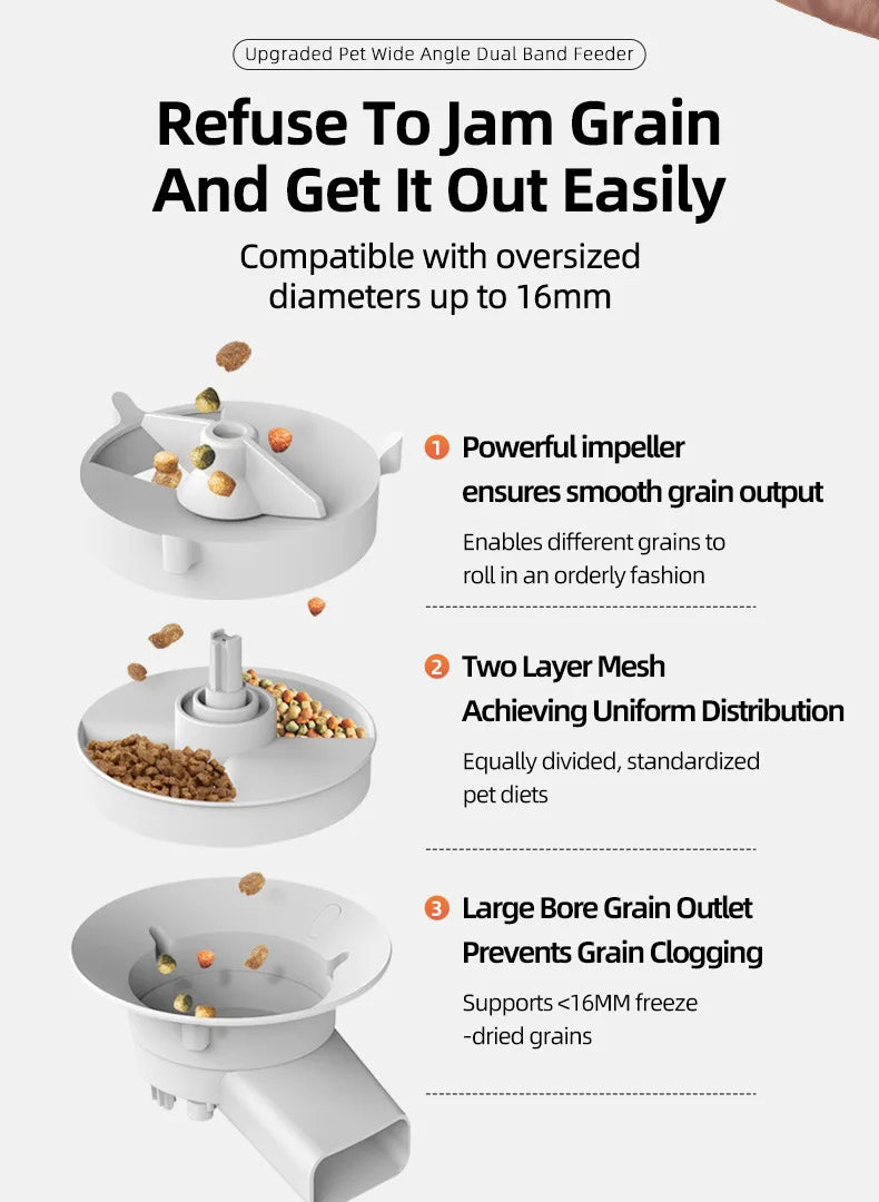 Automatic Cat Food Machine, 5G Wifi Connection, Pet Timed Intelligent Feeder with Preservation Function, Suitable for Cats/Dogs