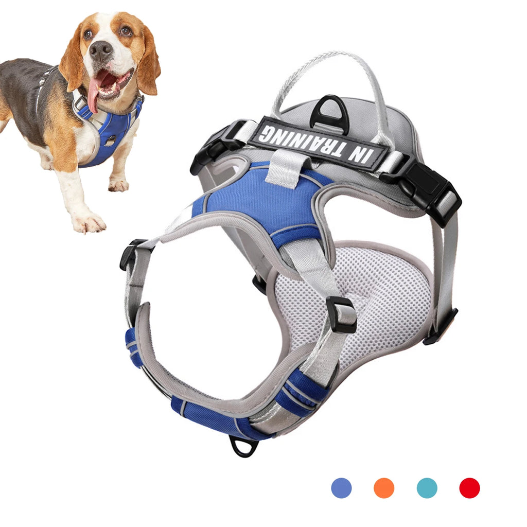 Dog Harness No Pull Outdoor Travel Dog Safety Vest Training Walking Adjustable Reflective Pet Harness for Medium Large Dogs
