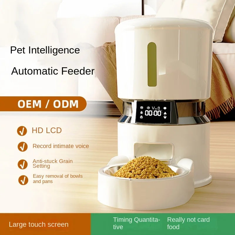 Automatic Cat Food Machine, 5G Wifi Connection, Pet Timed Intelligent Feeder with Preservation Function, Suitable for Cats/Dogs