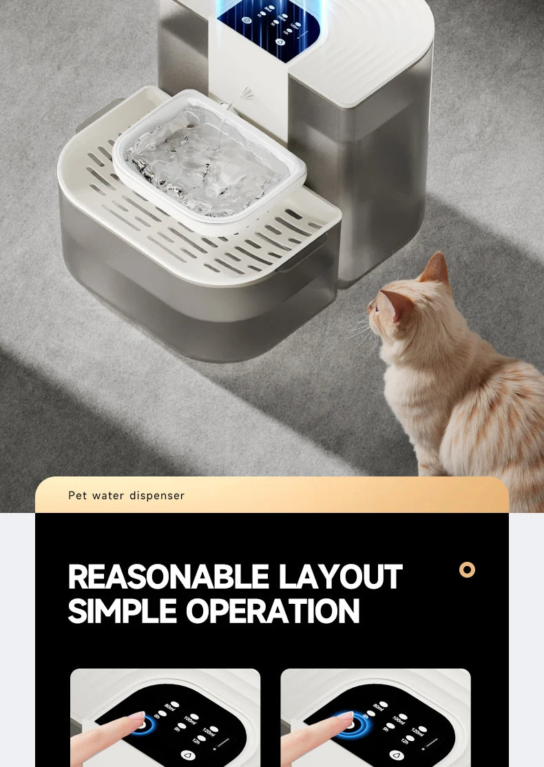 Water Fountain For Ceramic Cats: 28°C Heated Dual-Tank Design for Constant Fresh Water & Wireless remote Use 4.5L Cat Water Feed