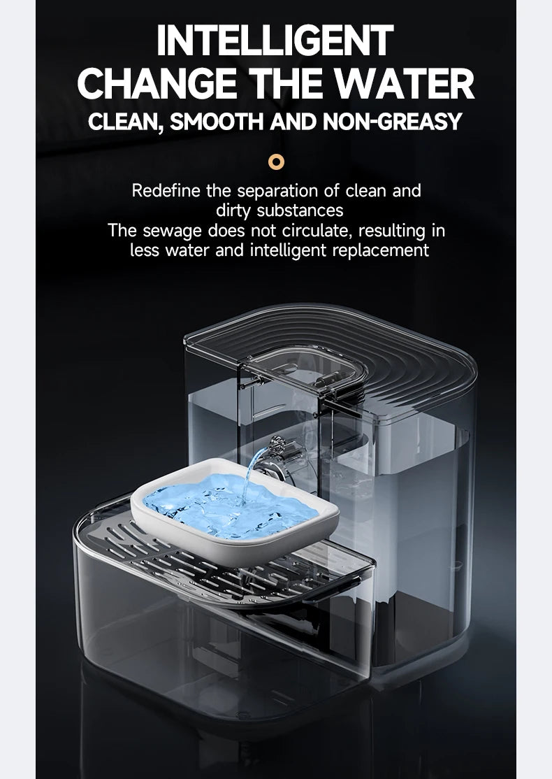 Water Fountain For Ceramic Cats: 28°C Heated Dual-Tank Design for Constant Fresh Water & Wireless remote Use 4.5L Cat Water Feed