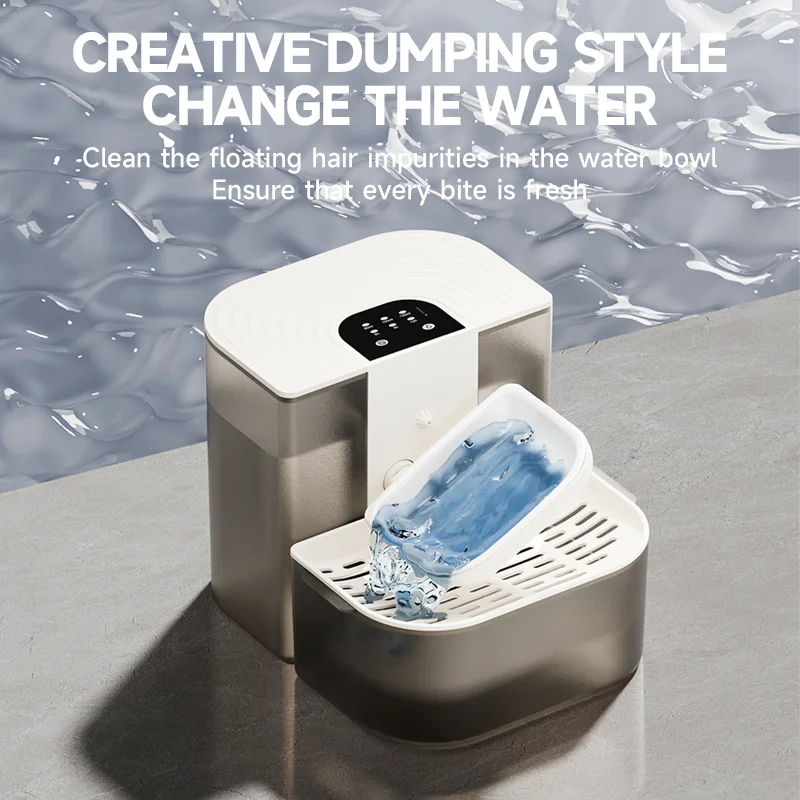 Water Fountain For Ceramic Cats: 28°C Heated Dual-Tank Design for Constant Fresh Water & Wireless remote Use 4.5L Cat Water Feed