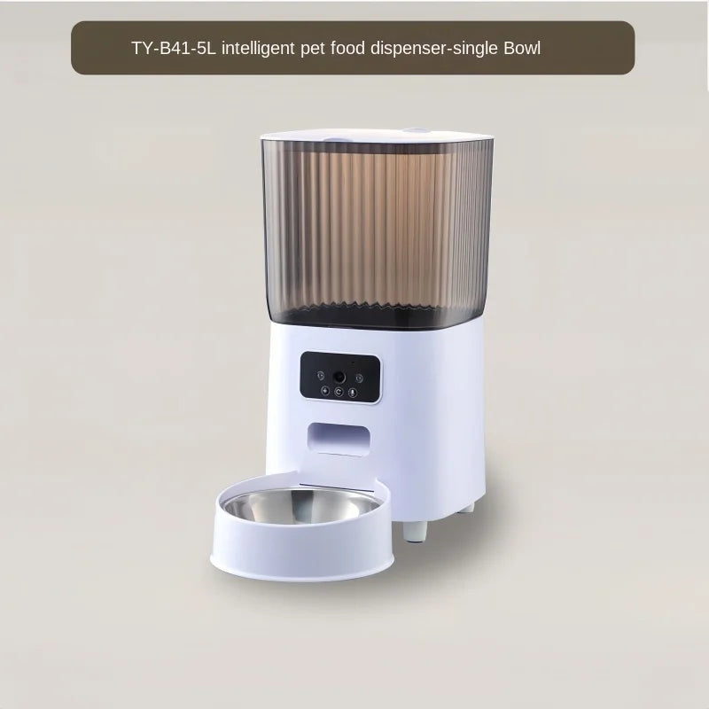 Automatic Cat Food Machine, 5G Wifi Connection, Pet Timed Intelligent Feeder with Preservation Function, Suitable for Cats/Dogs