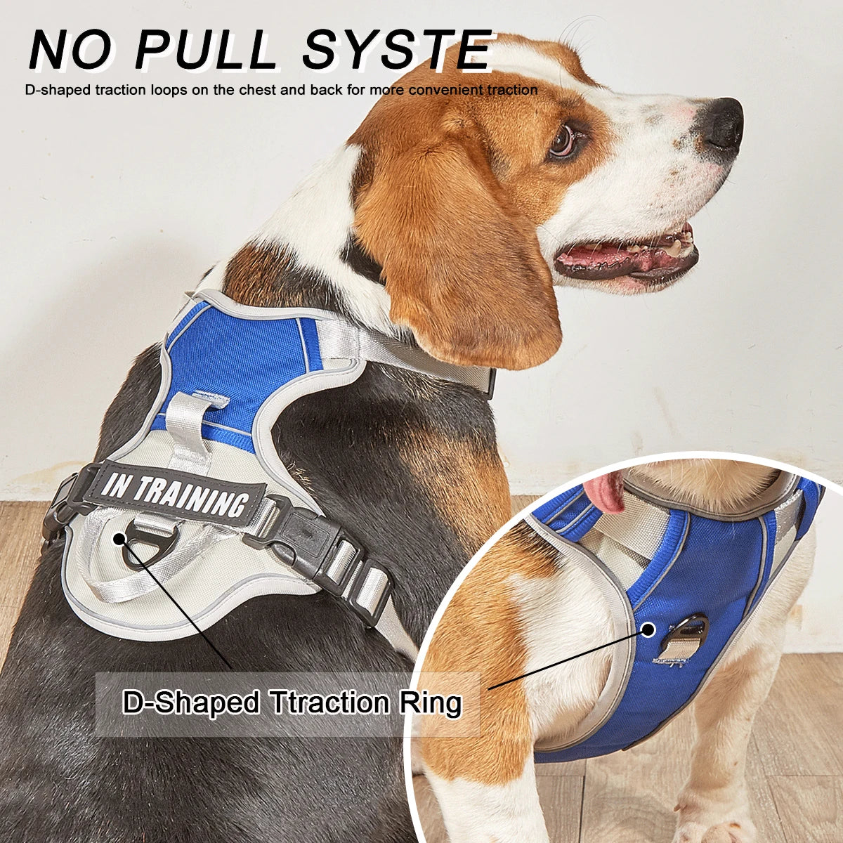 Dog Harness No Pull Outdoor Travel Dog Safety Vest Training Walking Adjustable Reflective Pet Harness for Medium Large Dogs