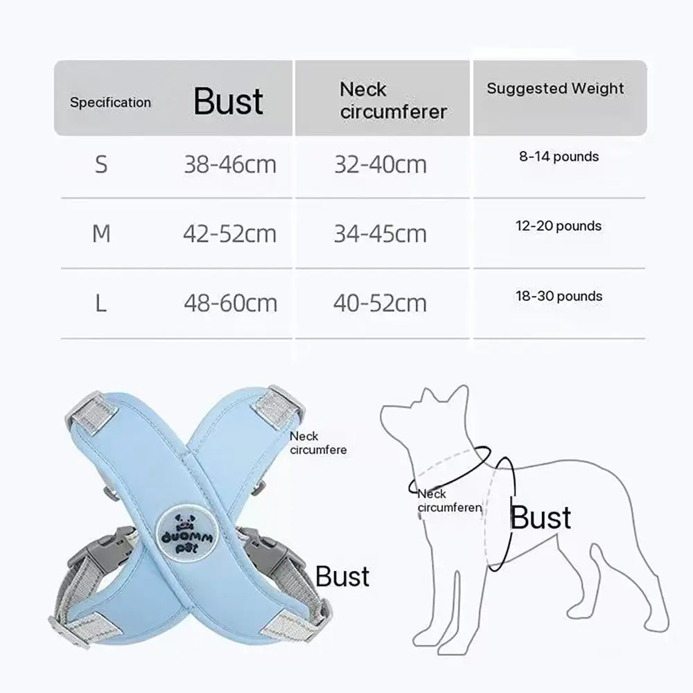 Dog Harness and Leash Set Adjustable No-Pull Pet Harness for Small/Medium Dogs, Comfortable & Secure for Walking