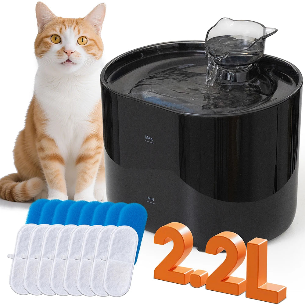 Cat Water Fountain Auto Recirculate Filtring Cats Dog Water Dispenser USB Electric Mute Pump Cat Ear Pet Cats Drinking Fountain
