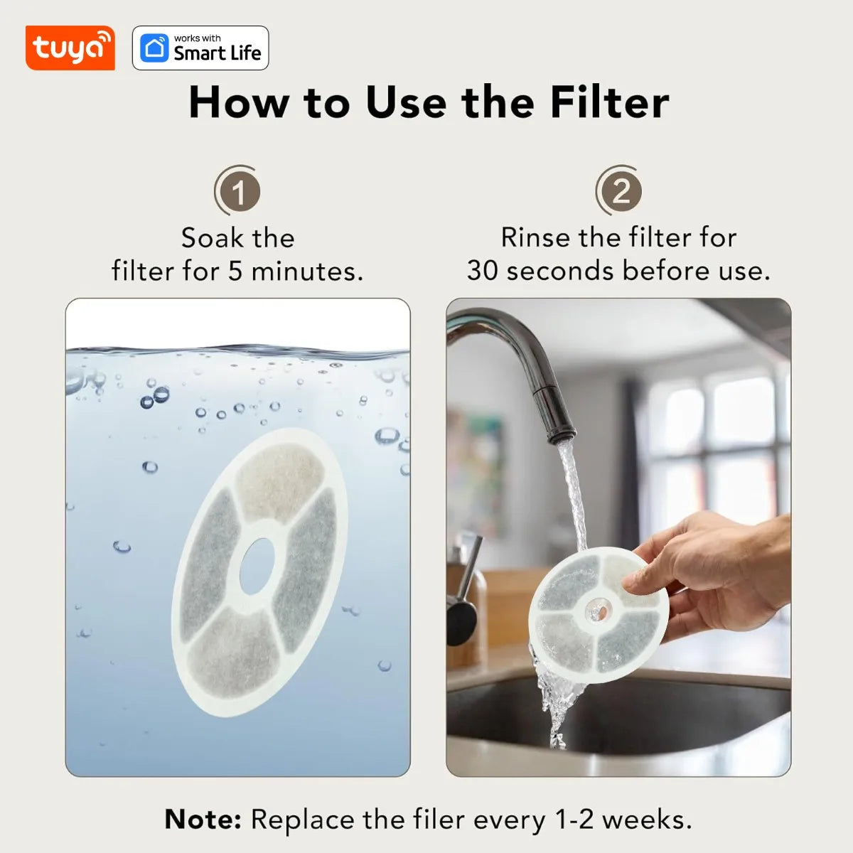 Cat Water Fountain, 2.5L/84oz Tuya Smart App Pet Water Fountain,Automatic Water Dispenser for Cats Inside with SUS304 Bowl