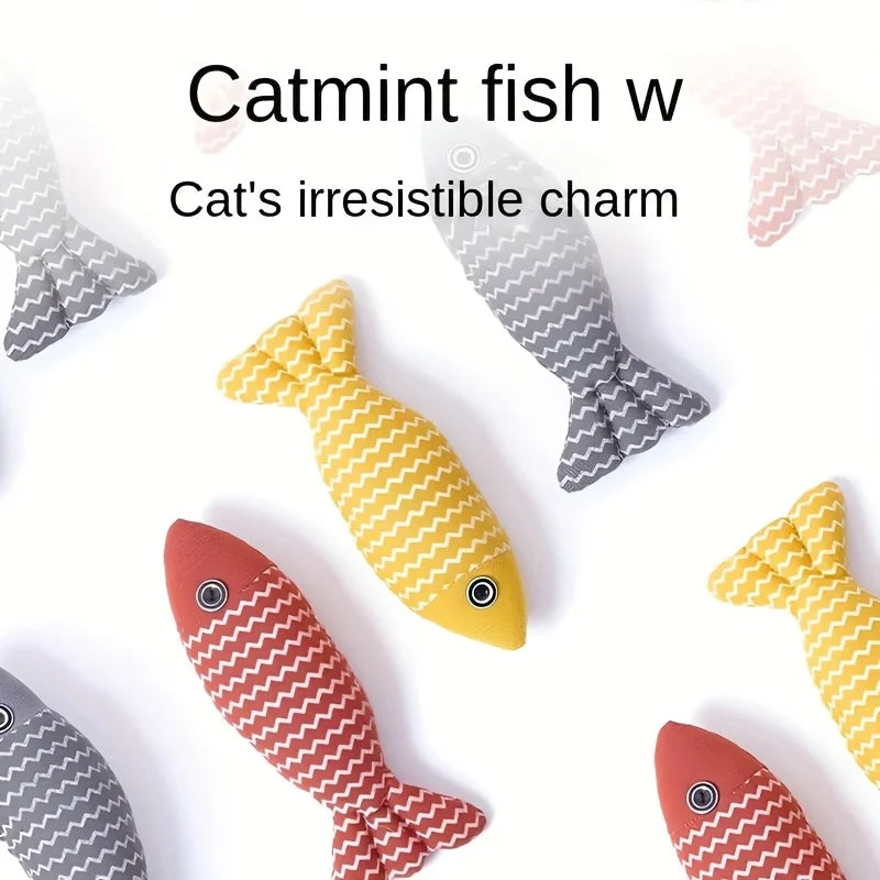 Cat Toys Fish, 3-Piece Catnip Toys for Cats, Interactive Kitten Exercise Toys, Indoor Cat Toys, Chew Toys - Suitable for Most Cats