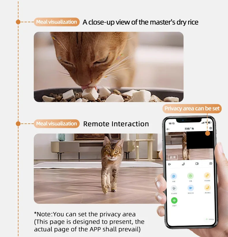 Automatic Cat Food Machine, 5G Wifi Connection, Pet Timed Intelligent Feeder with Preservation Function, Suitable for Cats/Dogs