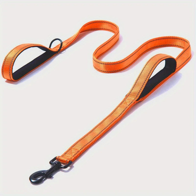 Dog Leashes Outdoor Travel Dog Training Chain Heavy Duty Double Handle Lead for Greater Control Safety Training Dual Handle