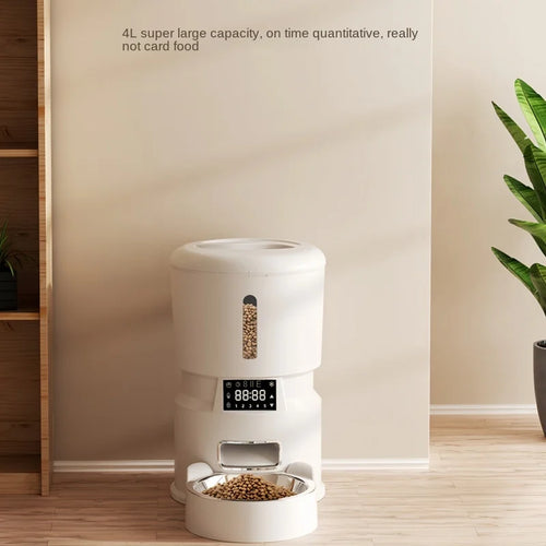 Automatic Cat Food Machine, 5G Wifi Connection, Pet Timed Intelligent Feeder with Preservation Function, Suitable for Cats/Dogs