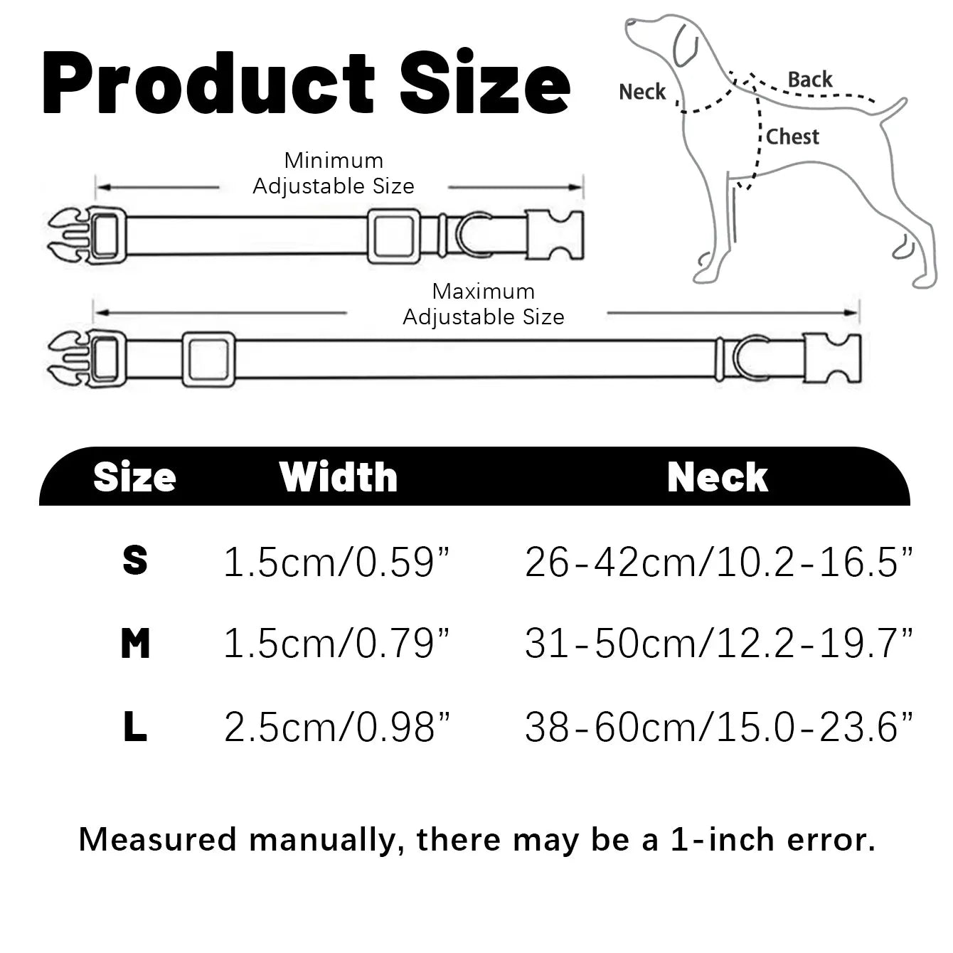 DC001-dog collars and pet neckbands, suitable for small, medium, and large dogs, perfect for outdoor use, anti-lost.