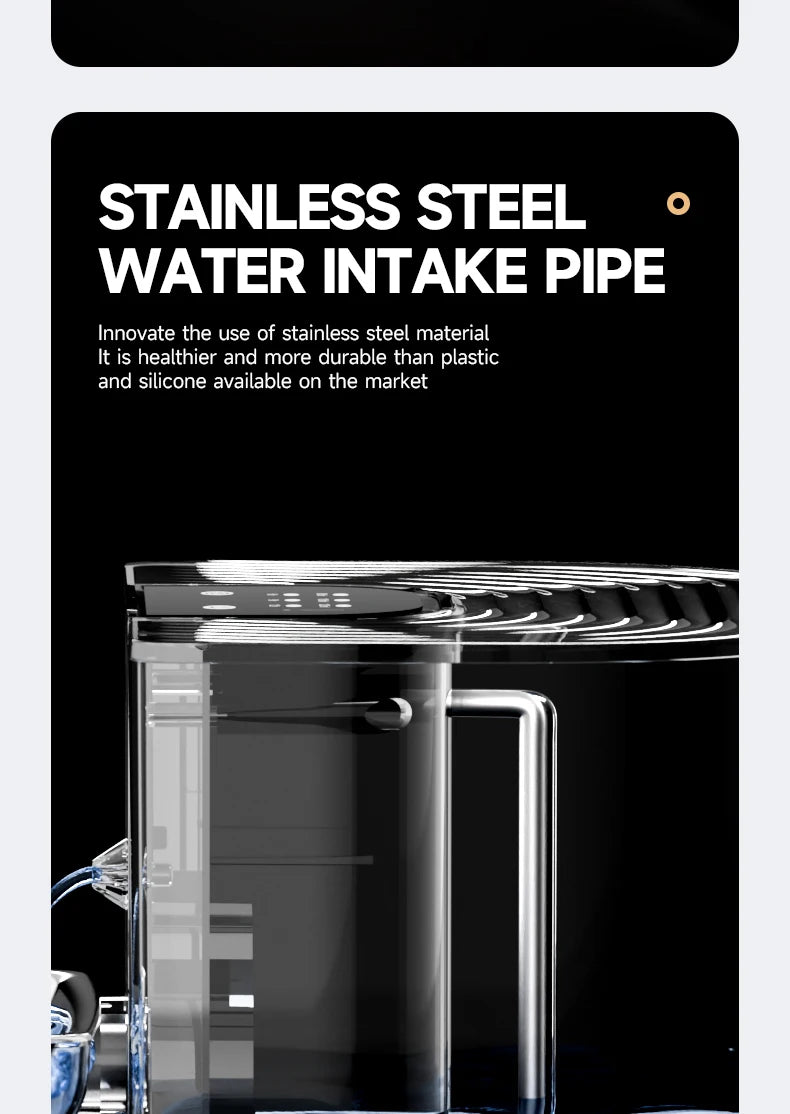 Water Fountain For Ceramic Cats: 28°C Heated Dual-Tank Design for Constant Fresh Water & Wireless remote Use 4.5L Cat Water Feed