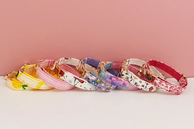 Cat Collar Bowknot Adjustable Safety Personalized pet collar Customized Name Soft