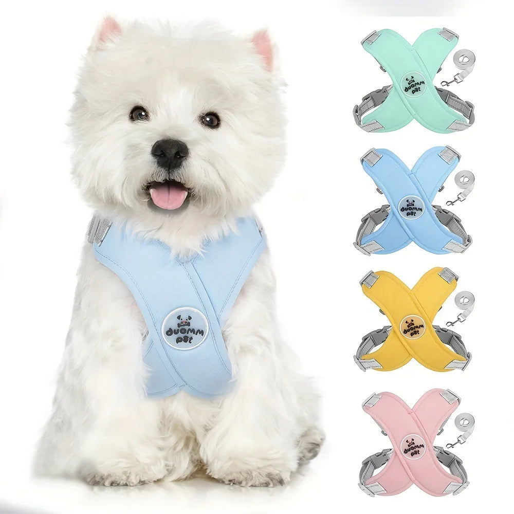 Dog Harness and Leash Set Adjustable No-Pull Pet Harness for Small/Medium Dogs, Comfortable & Secure for Walking