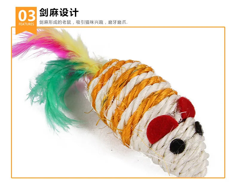 Cat Toy Set Interactive Play Kitten Toys for Indoor Cats Fun Exercise Entertainment Pet Fishing Rod Teaser Wand Plush Mouse