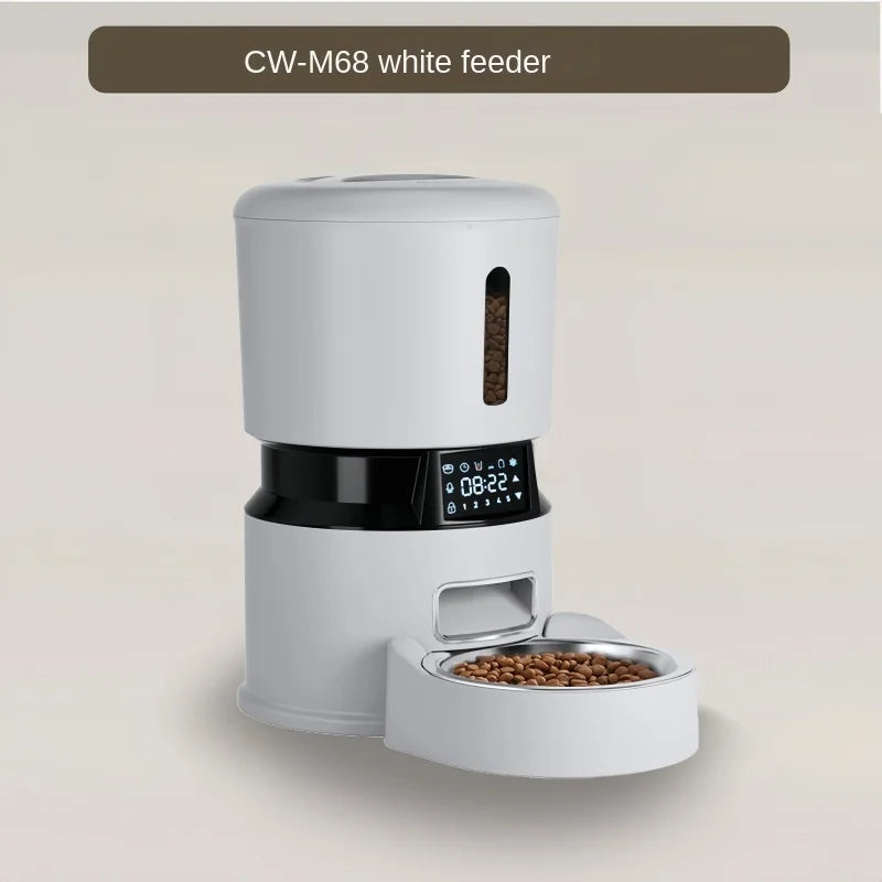 Automatic Cat Food Machine, 5G Wifi Connection, Pet Timed Intelligent Feeder with Preservation Function, Suitable for Cats/Dogs