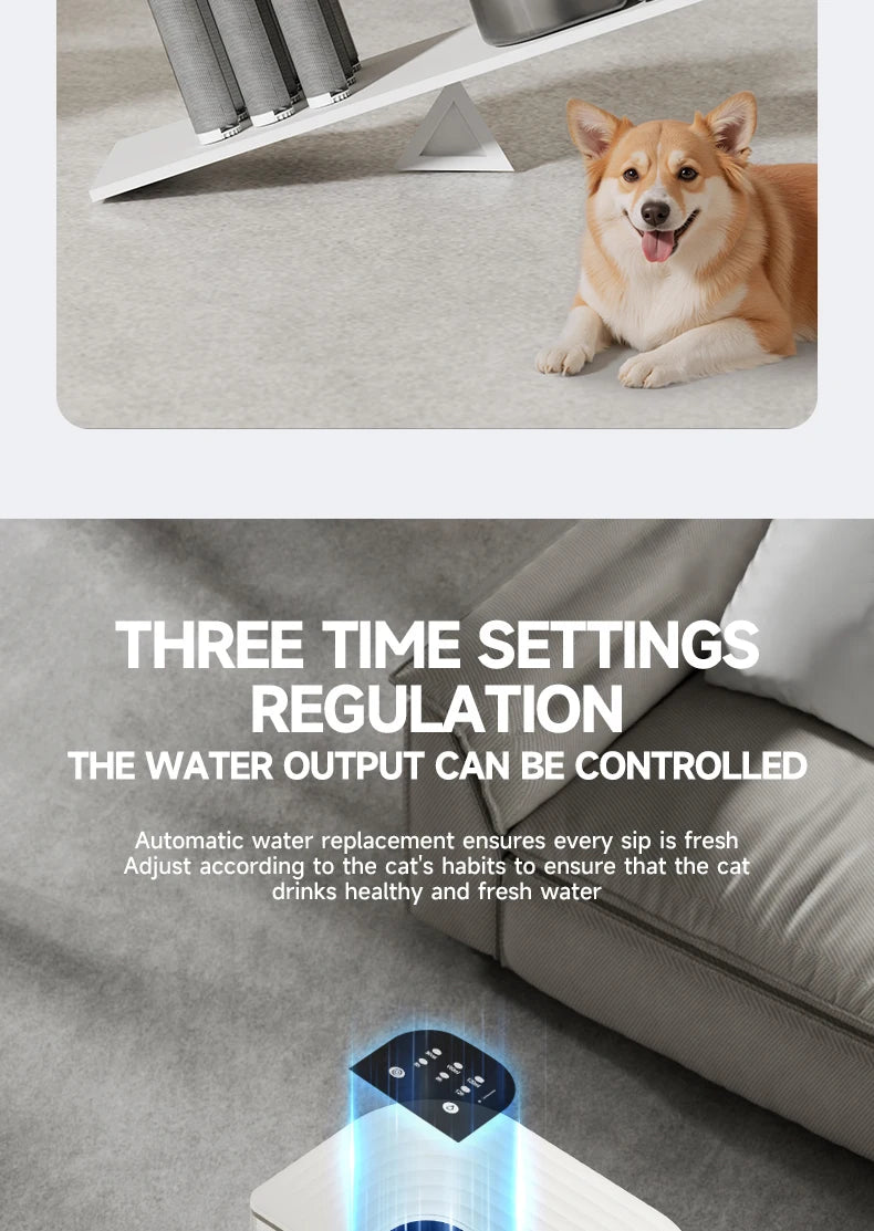 Water Fountain For Ceramic Cats: 28°C Heated Dual-Tank Design for Constant Fresh Water & Wireless remote Use 4.5L Cat Water Feed