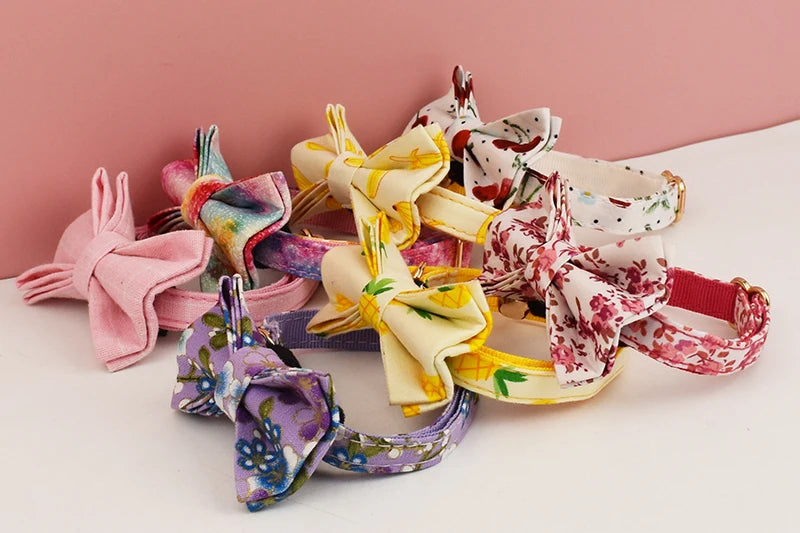 Cat Collar Bowknot Adjustable Safety Personalized pet collar Customized Name Soft