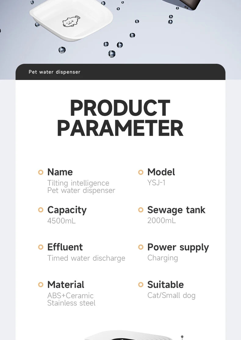Water Fountain For Ceramic Cats: 28°C Heated Dual-Tank Design for Constant Fresh Water & Wireless remote Use 4.5L Cat Water Feed