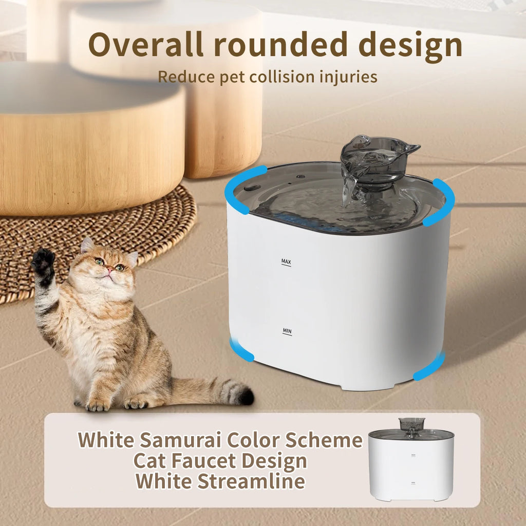 Cat Water Fountain Auto Recirculate Filtring Cats Dog Water Dispenser USB Electric Mute Pump Cat Ear Pet Cats Drinking Fountain