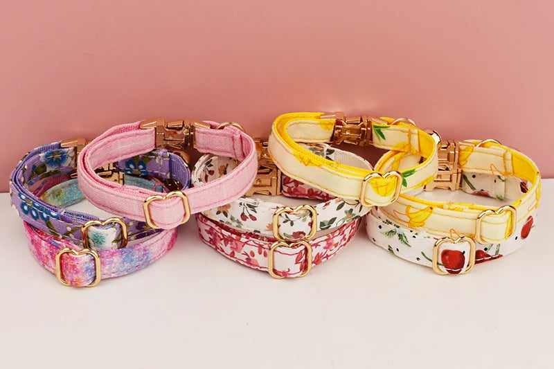 Cat Collar Bowknot Adjustable Safety Personalized pet collar Customized Name Soft