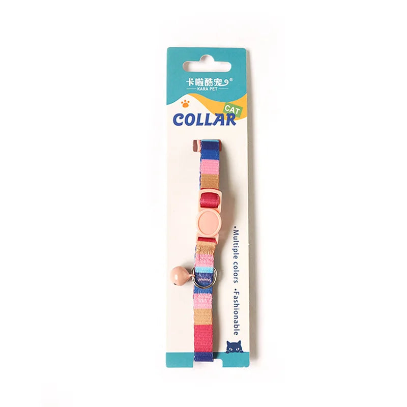 Cat Collar Colorful Flower Printed Pet Collar Adjustable Safety with Bell Ring Necklace for Cat Puppy Small Dog Pet Accessories