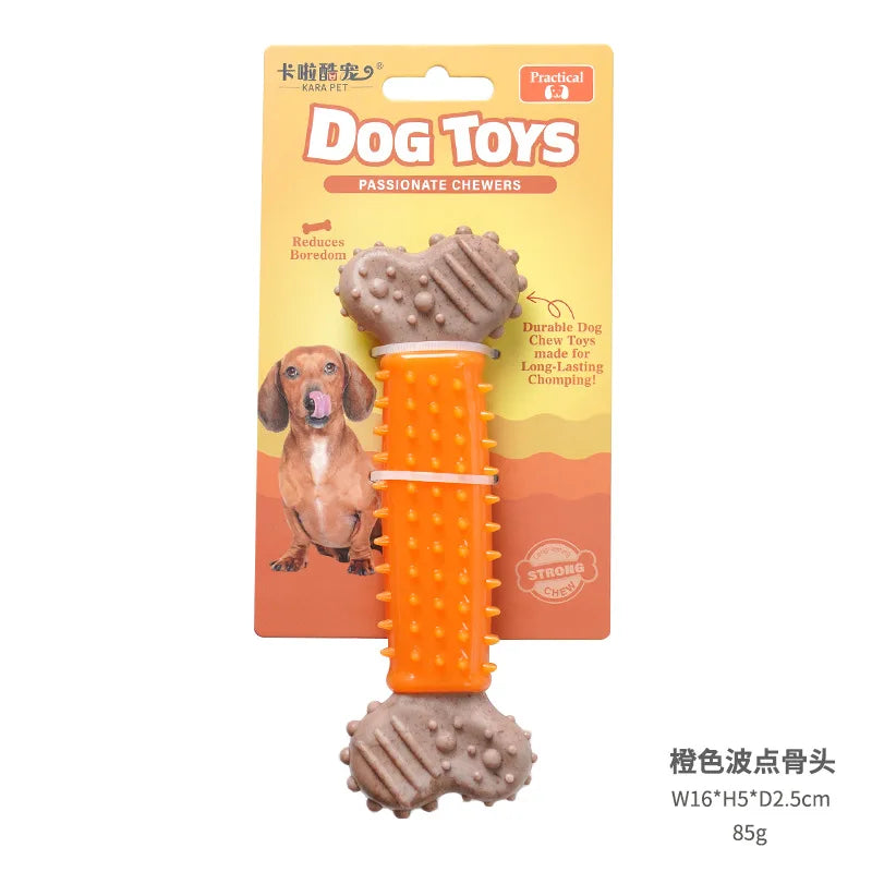 Dog toys are fun to relieve boredom with TPR bone like grinding rods that are resistant to biting and chewing