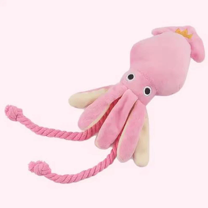 Dog toys; cat toys; sound-emitting cotton rope octopus; durable chew toys for cleaning teeth; interactive pet toys.
