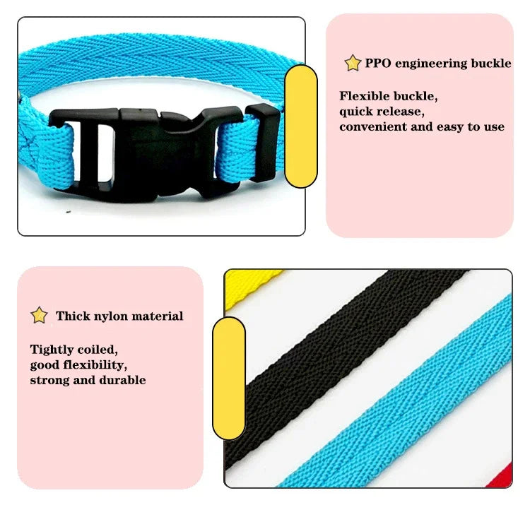 Dog Collar Solid Color Puppy Collars Medium Dogs Quickly Disengaged Pet Dog Training Collar Teddy Bichon Small Dog Collar