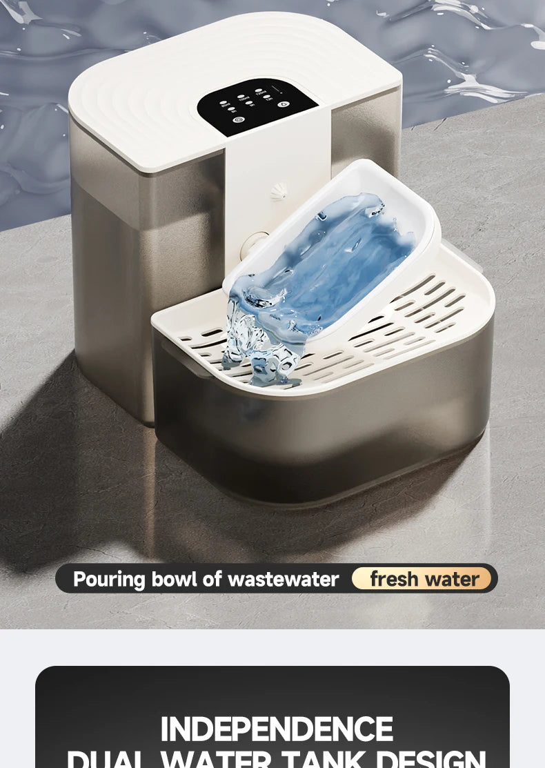 Water Fountain For Ceramic Cats: 28°C Heated Dual-Tank Design for Constant Fresh Water & Wireless remote Use 4.5L Cat Water Feed