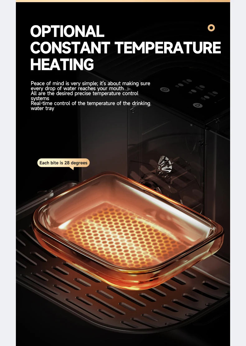 Water Fountain For Ceramic Cats: 28°C Heated Dual-Tank Design for Constant Fresh Water & Wireless remote Use 4.5L Cat Water Feed