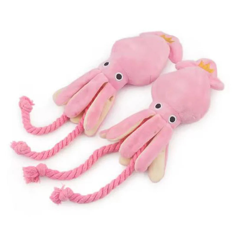 Dog toys; cat toys; sound-emitting cotton rope octopus; durable chew toys for cleaning teeth; interactive pet toys.