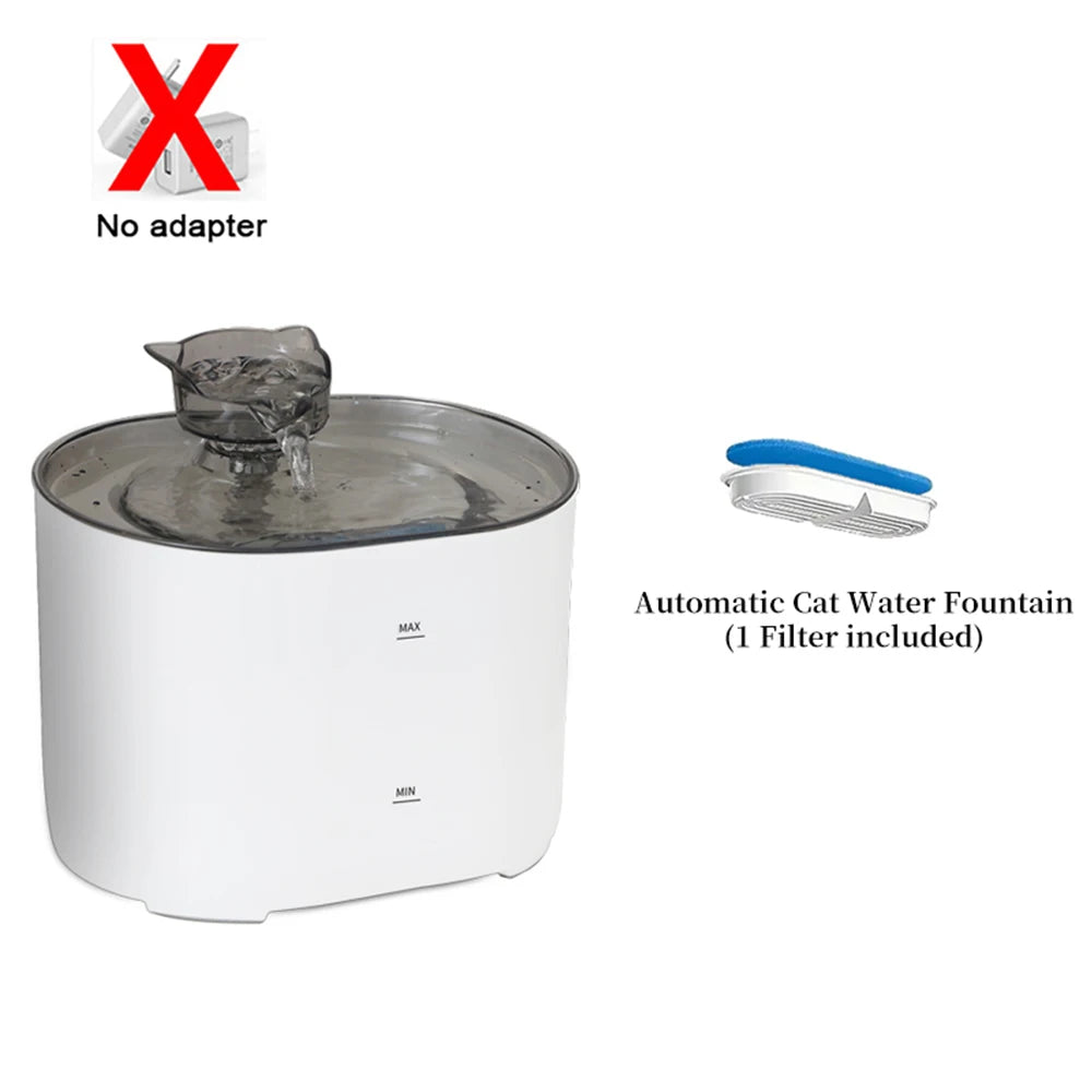 Cat Water Fountain Auto Recirculate Filtring Cats Dog Water Dispenser USB Electric Mute Pump Cat Ear Pet Cats Drinking Fountain