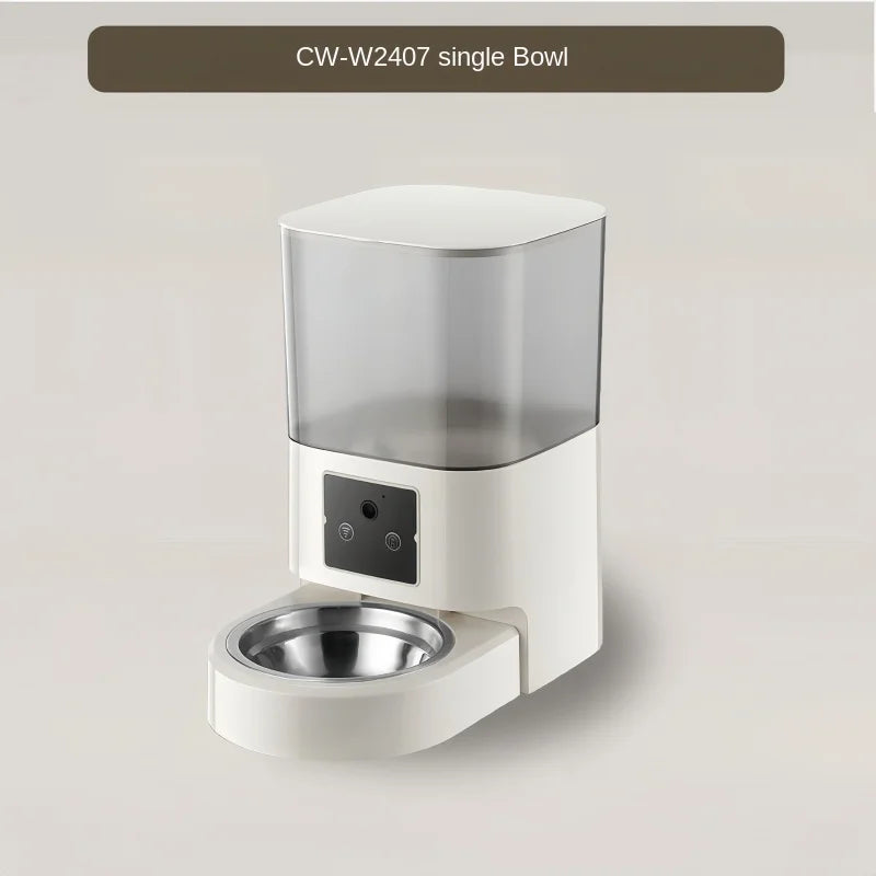 Automatic Cat Food Machine, 5G Wifi Connection, Pet Timed Intelligent Feeder with Preservation Function, Suitable for Cats/Dogs