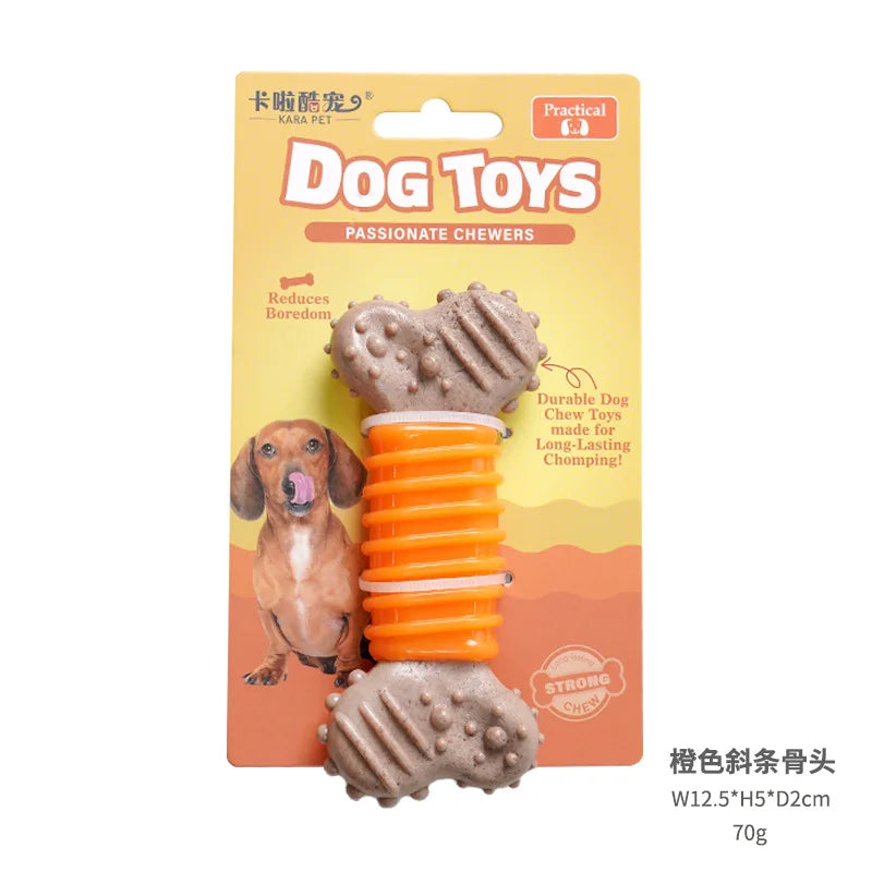 Dog toys are fun to relieve boredom with TPR bone like grinding rods that are resistant to biting and chewing