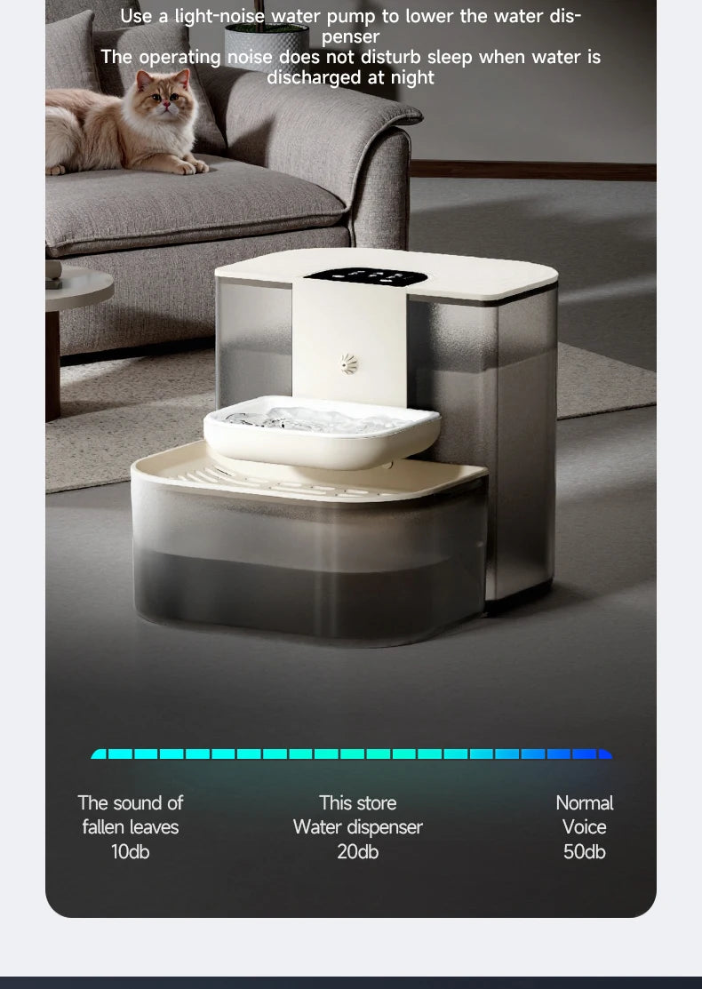 Water Fountain For Ceramic Cats: 28°C Heated Dual-Tank Design for Constant Fresh Water & Wireless remote Use 4.5L Cat Water Feed