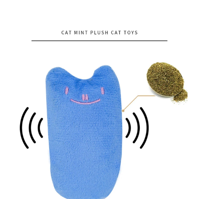 Cute Cat Toys Funny Interactive Plush Cat Toy Mini Teeth Grinding Catnip Toys Kitten Chewing Squeaky Toy Pets Accessories