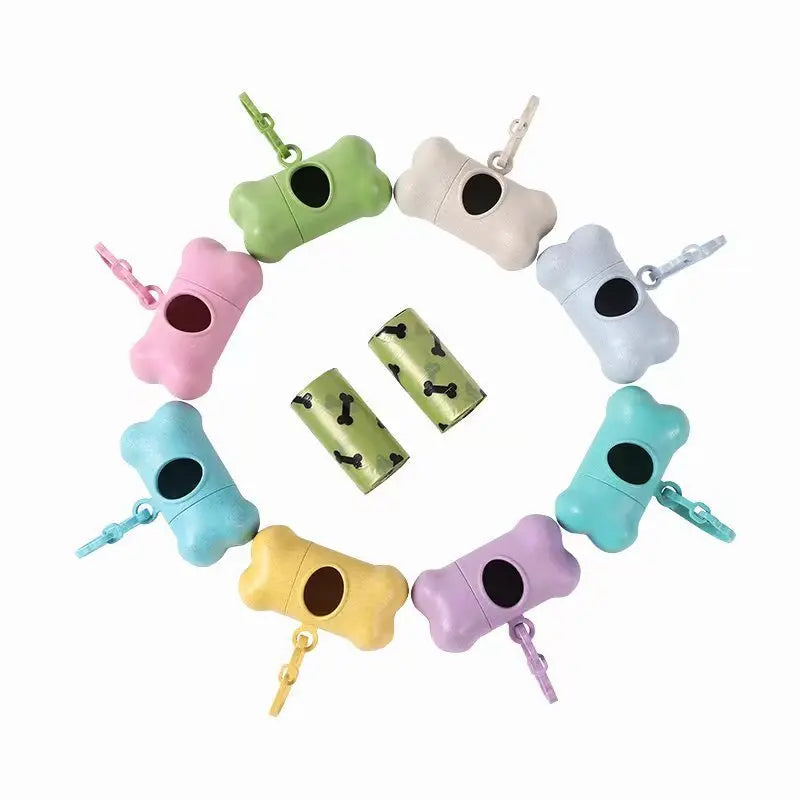 Bone Shaped Portable Pet Garbage Bag Dispenser with Towing Clip, Essential for Outdoor Pets, Pet Accessories Take A Walk