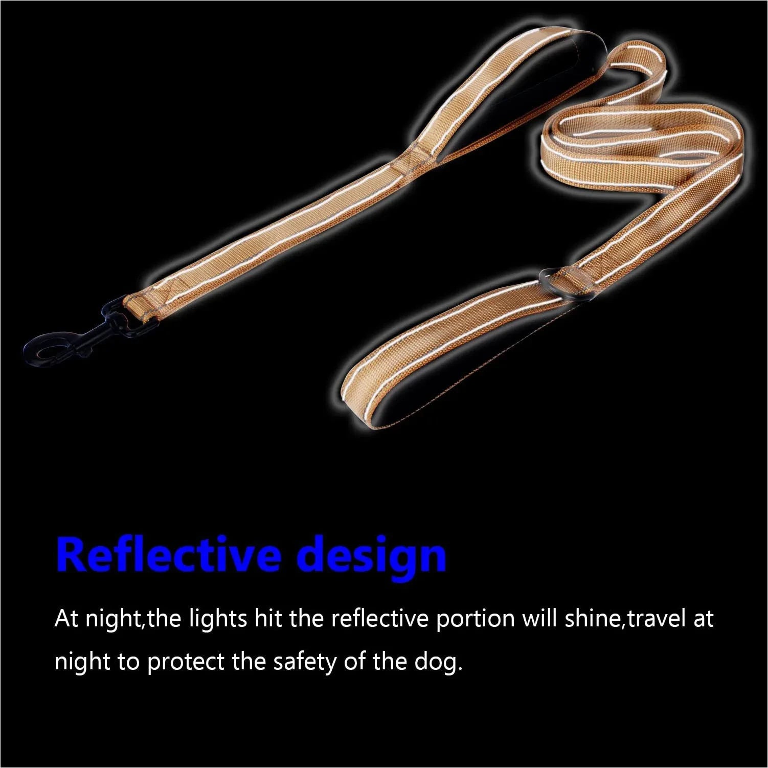 Dog Leashes Outdoor Travel Dog Training Chain Heavy Duty Double Handle Lead for Greater Control Safety Training Dual Handle