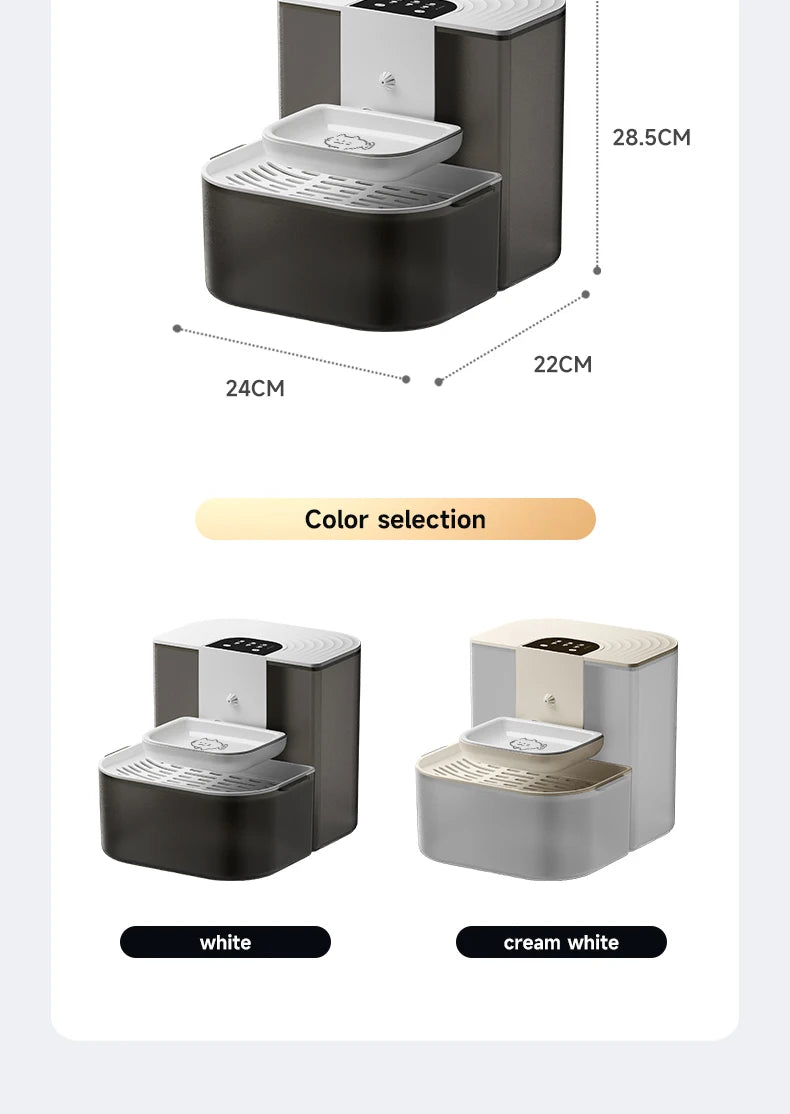 Water Fountain For Ceramic Cats: 28°C Heated Dual-Tank Design for Constant Fresh Water & Wireless remote Use 4.5L Cat Water Feed